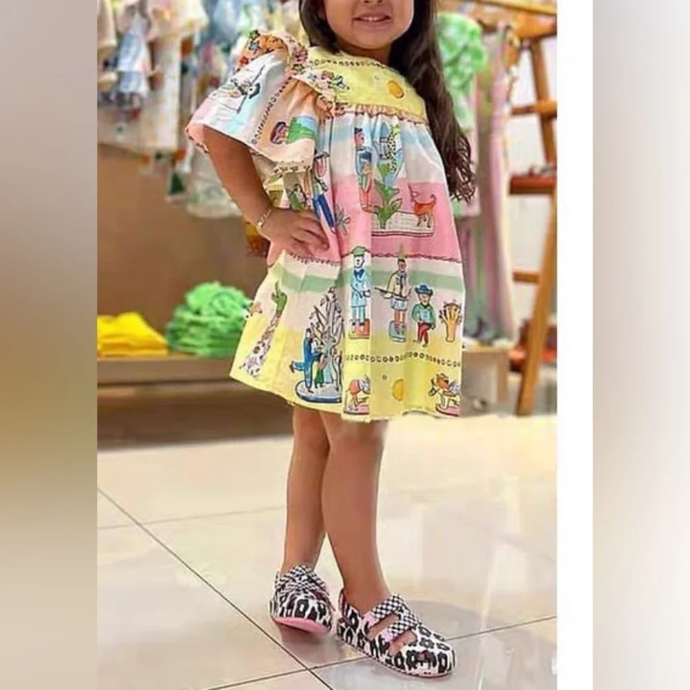 MINI MELISSA Ioio + Fabula Inf Sandal, Pink & Black Sandals Size 9